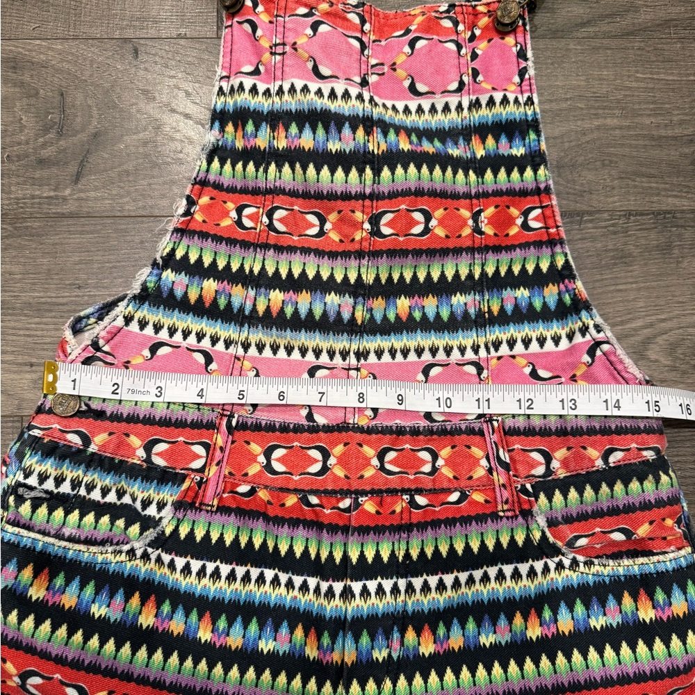 FARM Rio OS Petite Overall Shorts. Toucan Print. Funky, Beach, Colorful, Vibrant - Picture 8 of 9